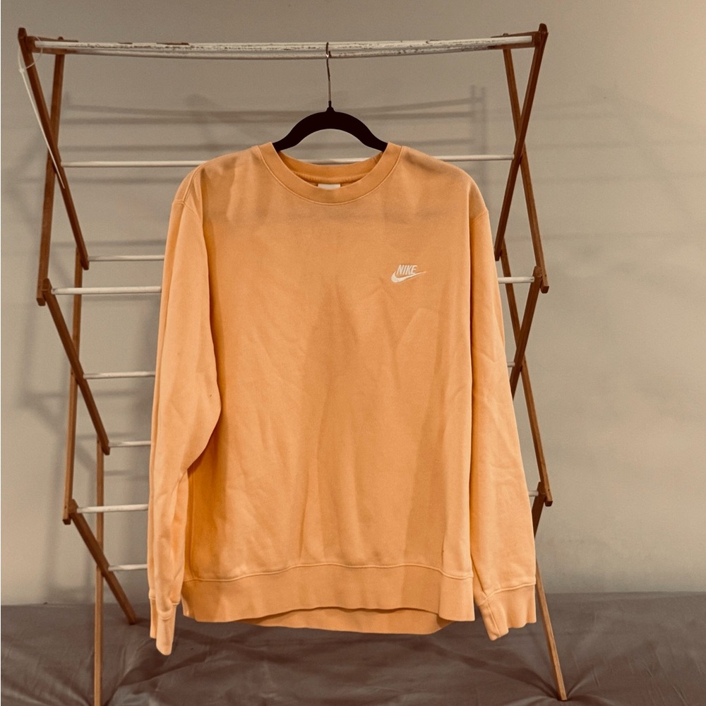 Nike Men's Pastel Orange Fleece Crewneck Sweatshirt